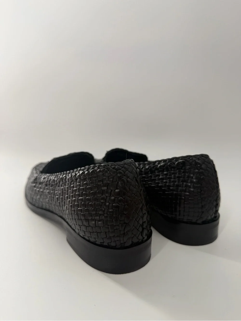 Cos Hand Woven Leather Black Loafers